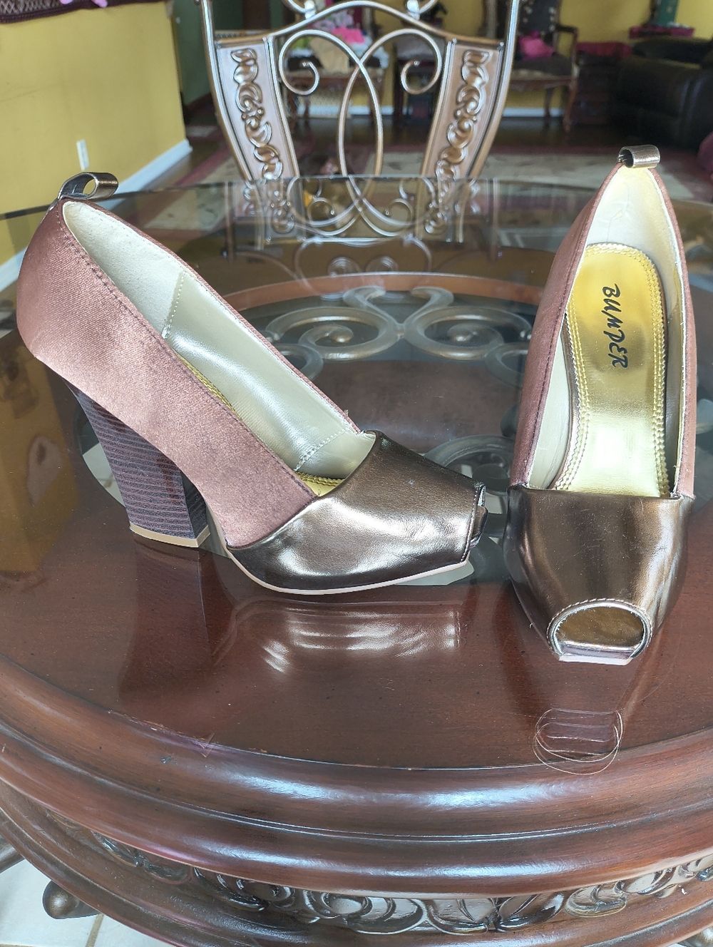 Brown Satin Heels